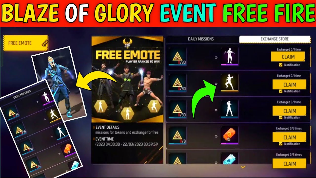 Blaze Of Glory Event Free fire | Free Emote Free fire
