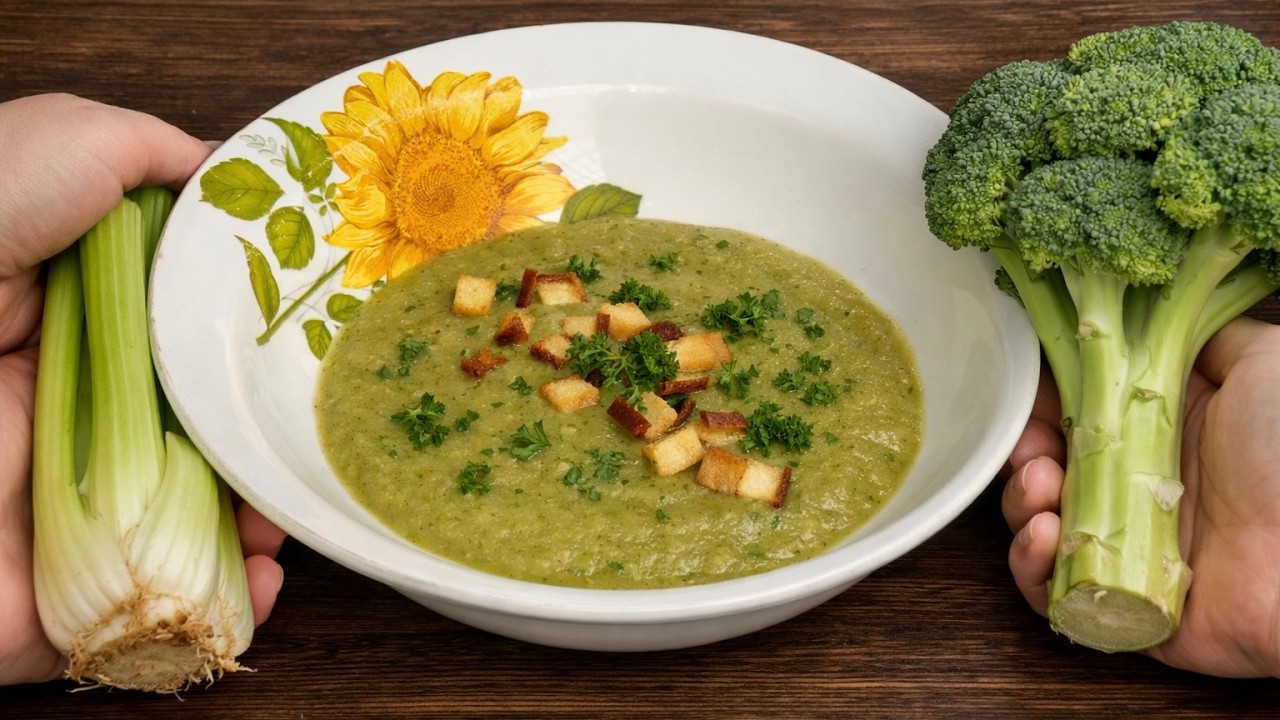 Este sopa de brócoli calma mi estómago mejor que una medicina.