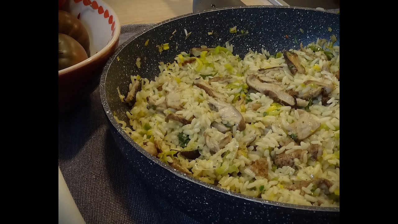 Reispfanne mit Pilzen und Lauch / Reis mit Pilzen / Pilzrezept/ Lauchrezept