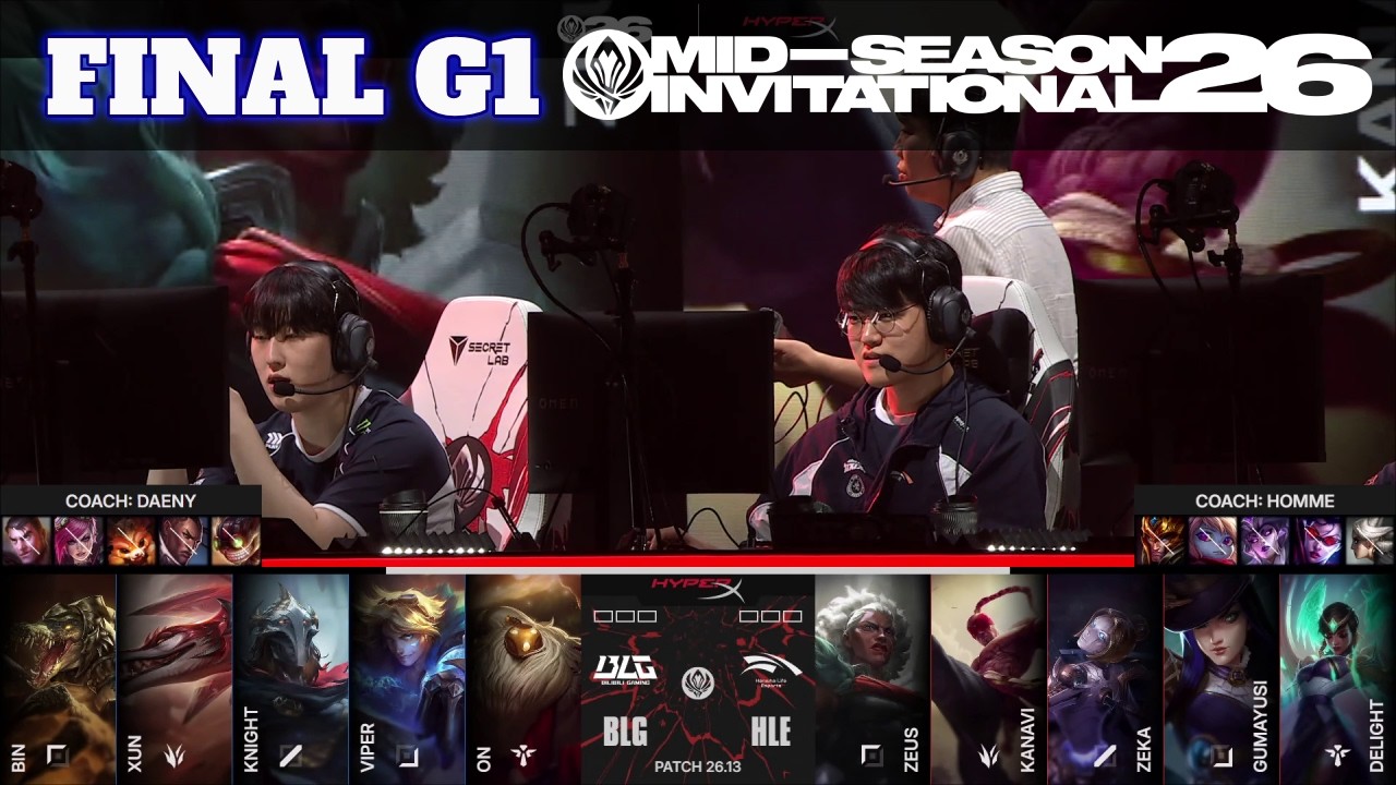 BLG vs HLE - Game 1 | Grand Final LoL MSI 2026 Main Stage | Bilibili Gaming vs Hanwha Life G1 full