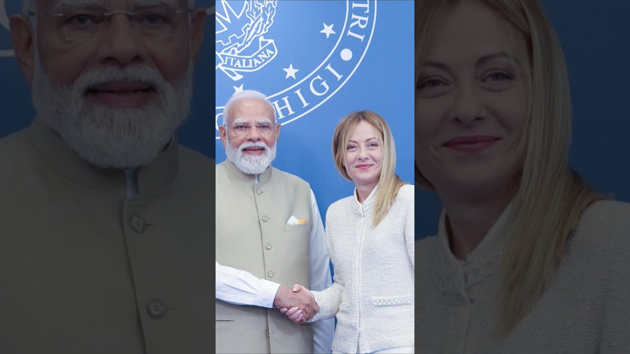 PM Modi ji 🤝 PM meloni ji ❤️#melody#Modi ji ❤️🙏#sanatanisangita #youtubeshorts#shortsviral #trending