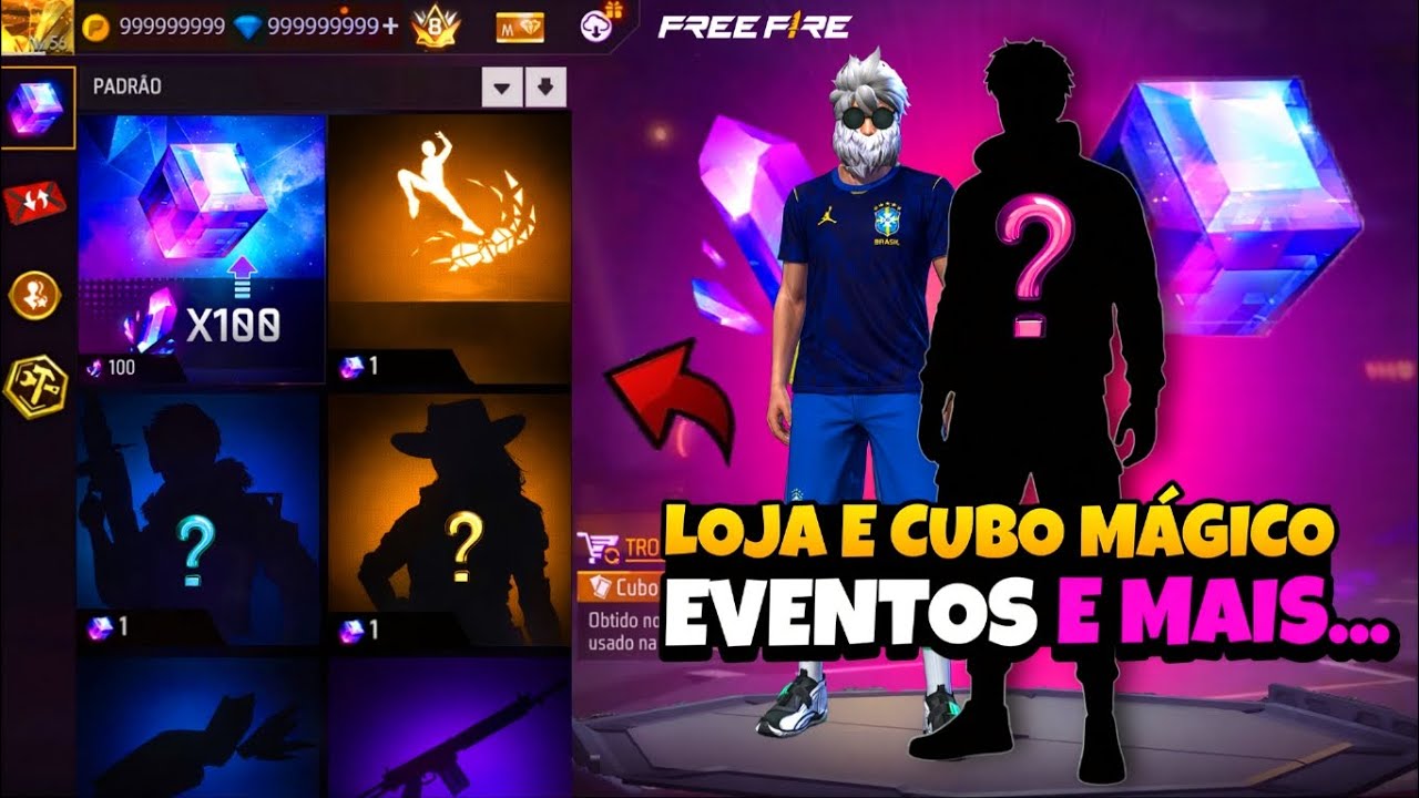 FINALMENTE? CUBO GR&Aacute;TIS E NOVAS SKINS NO CUBO, CAMISA DA SELE&Ccedil;&Atilde;O E MAIS NO FREE FIRE