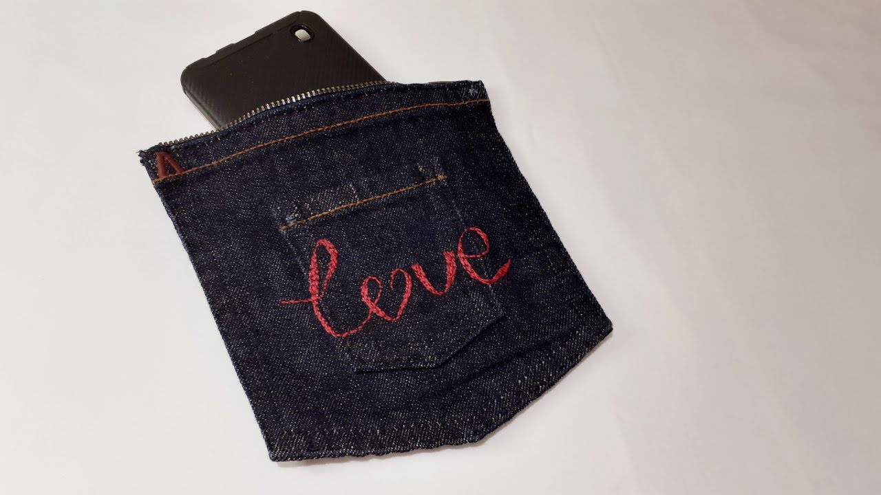 Hand Sewing - How to Make a Jeans Pocket Pouch