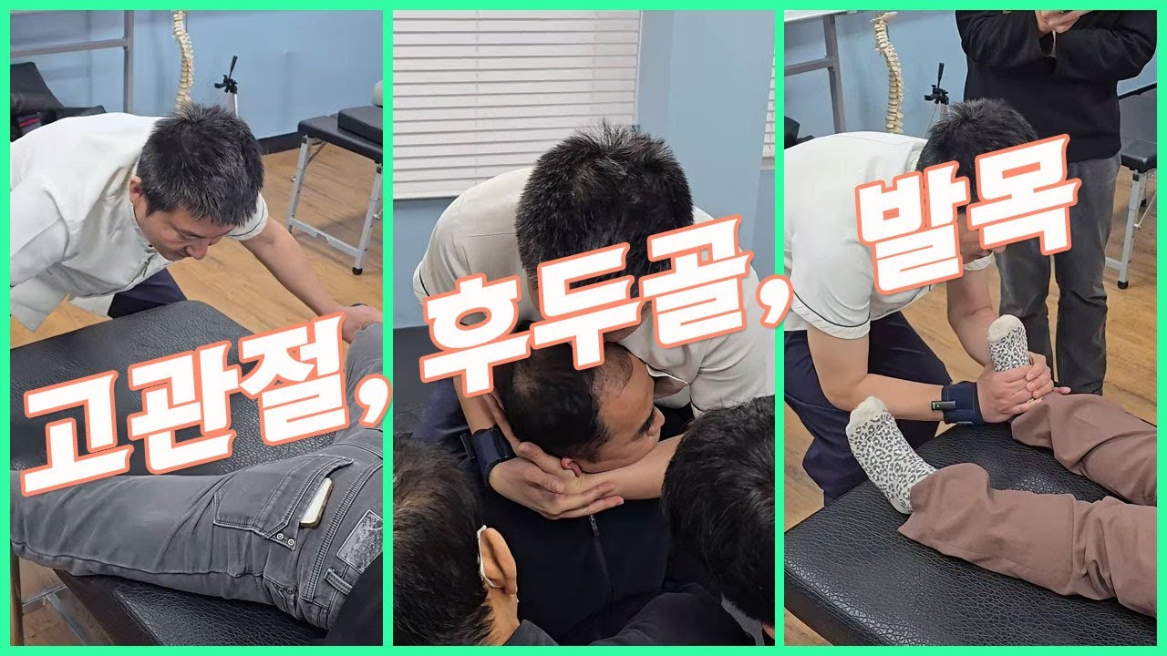 【카이로프랙틱】 후두골리프트, 고관절, 발목관절 HVLA manipulation 카이로프랙틱 도수치료 교육