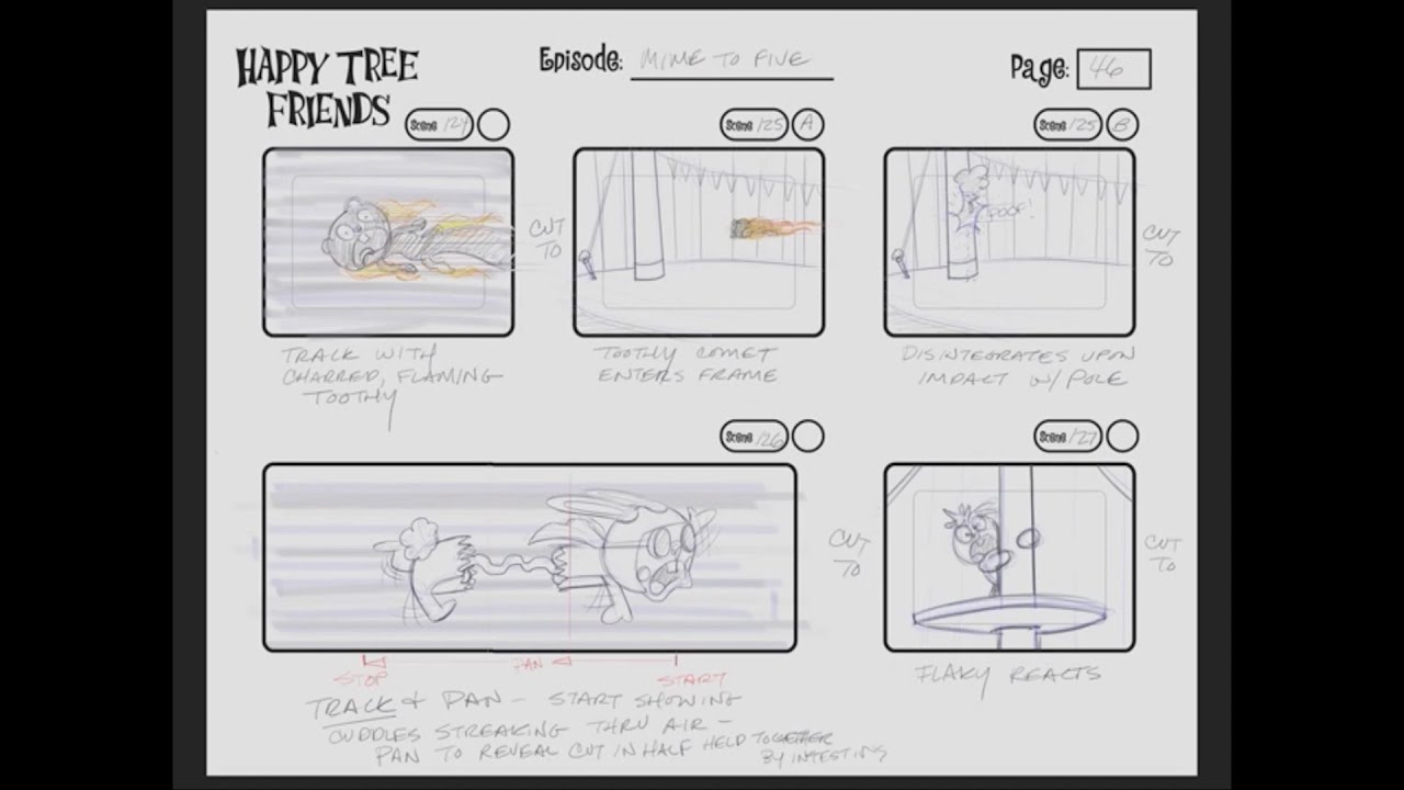 Happy Tree Friends TV Series Episode 7C - Mime to Five - Storyboards