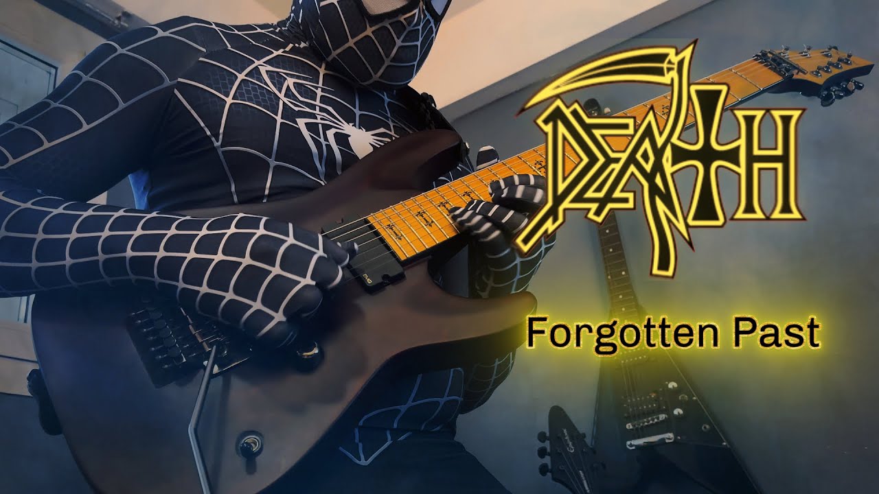 Death - Forgotten Past Chuck Schuldiner Lead guitar cover vocal with Rick Rozz solo and lyrics video