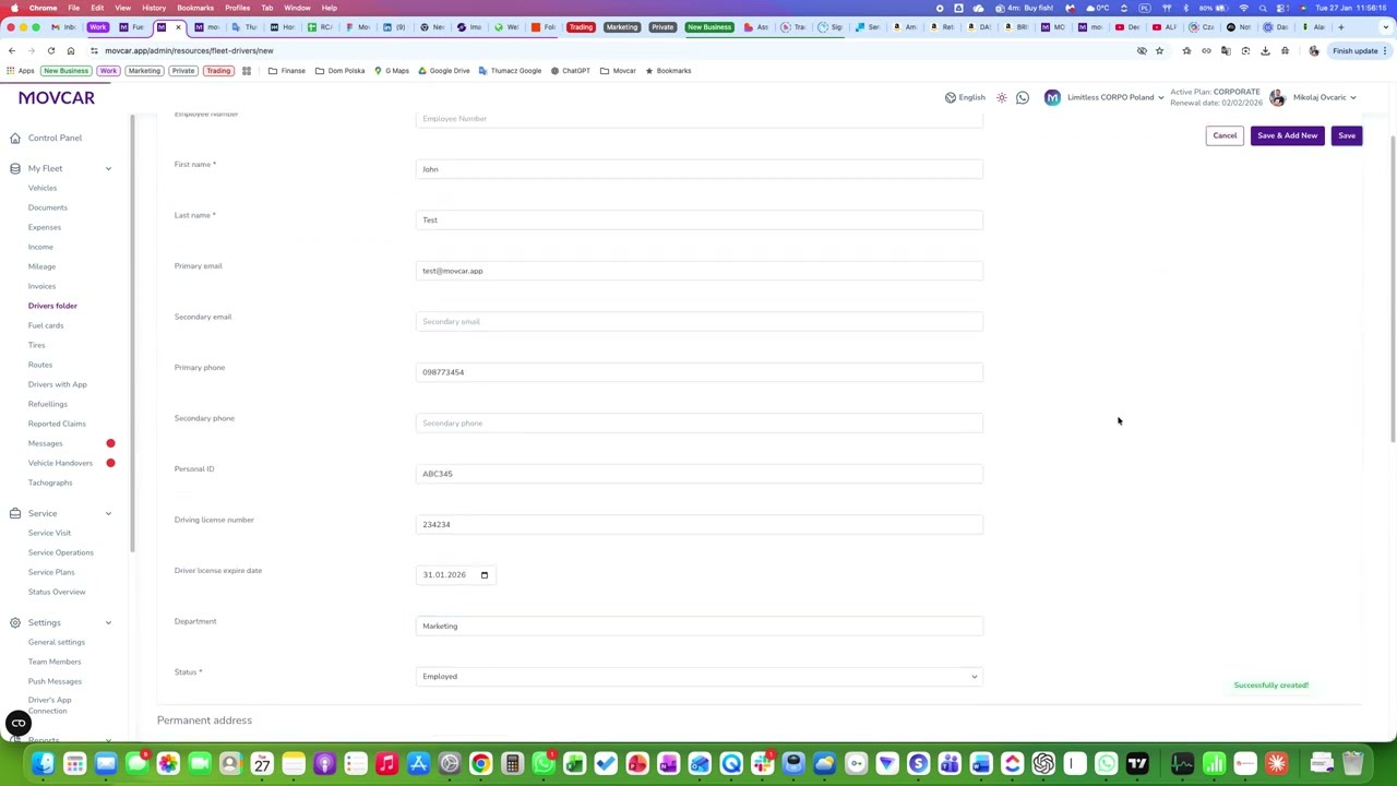 How to Add a Driver in Movcar (Fleet Folder) | Invite Drivers & Assign Vehicles
