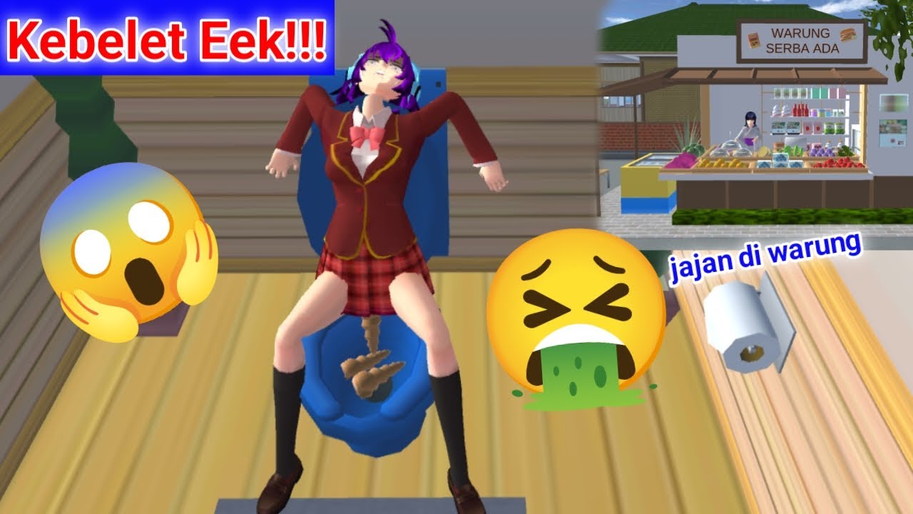 Eek Besar!!! Kebanyakan Makan || Karin Jajan di Warung || Sakura School Simulator