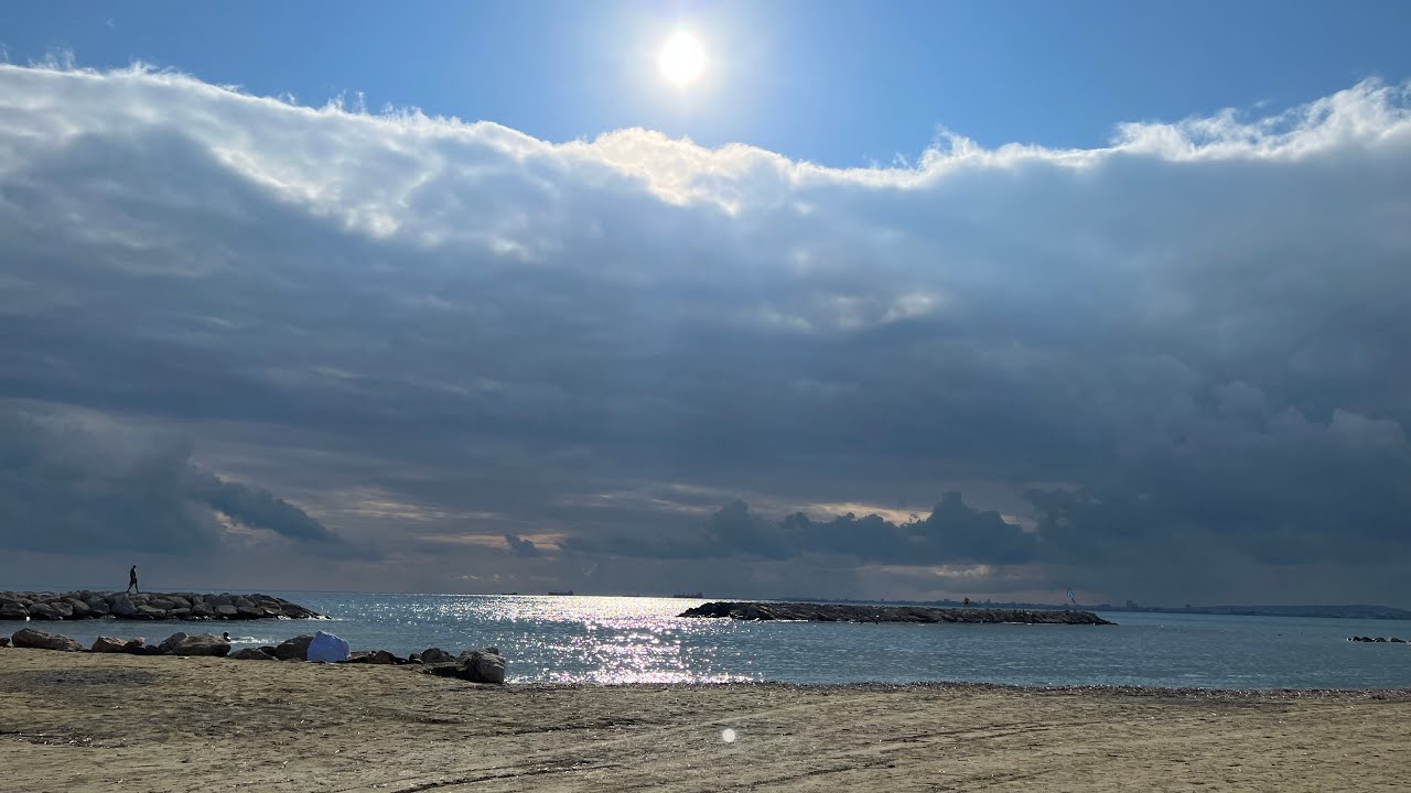 Walk through the village and in the beach Pyla, Larnaca, Cyprus