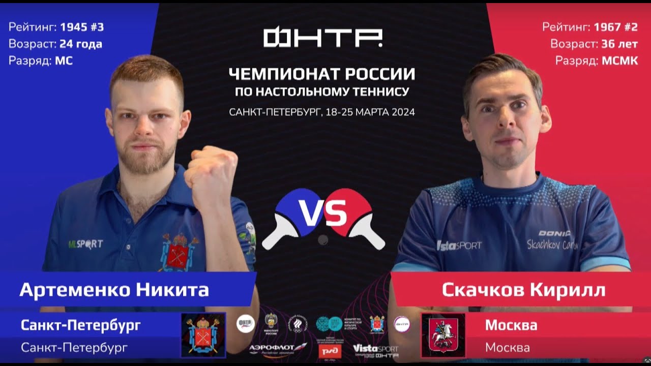 Чемпионат России 2024. 1/2 финала. Никита Артеменко - Кирилл Скачков (весь матч)