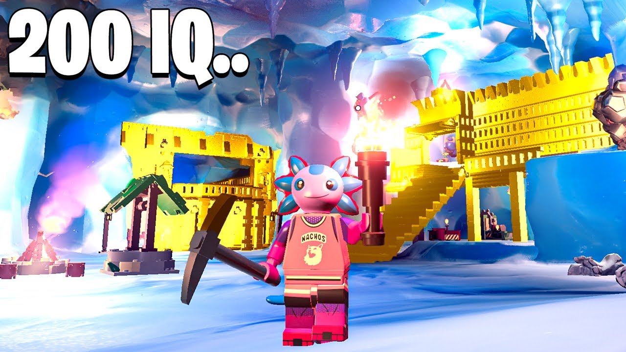 Я построил деревню СНЕЖНАЯ ПЕЩЕРА в Lego Fortnite..