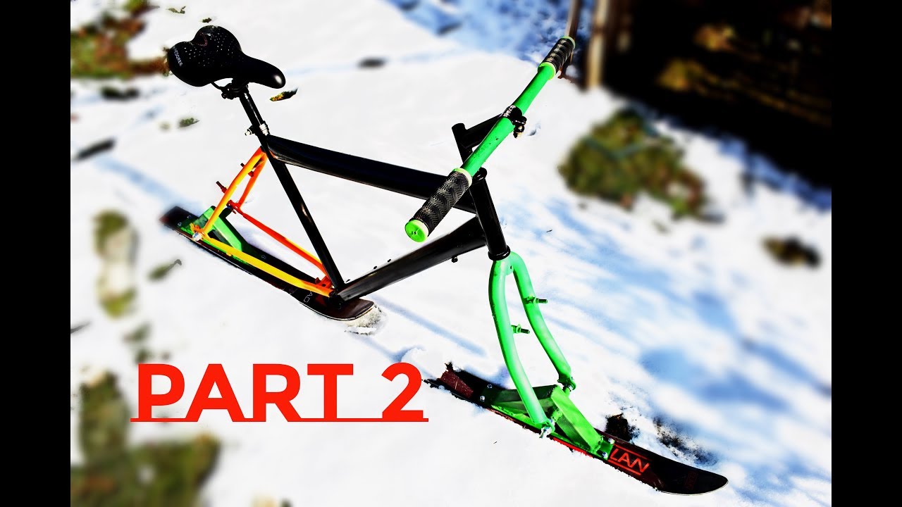 HOMEMADE SKIBike Part 2 / DIY Snow Bike no.2 + TEST