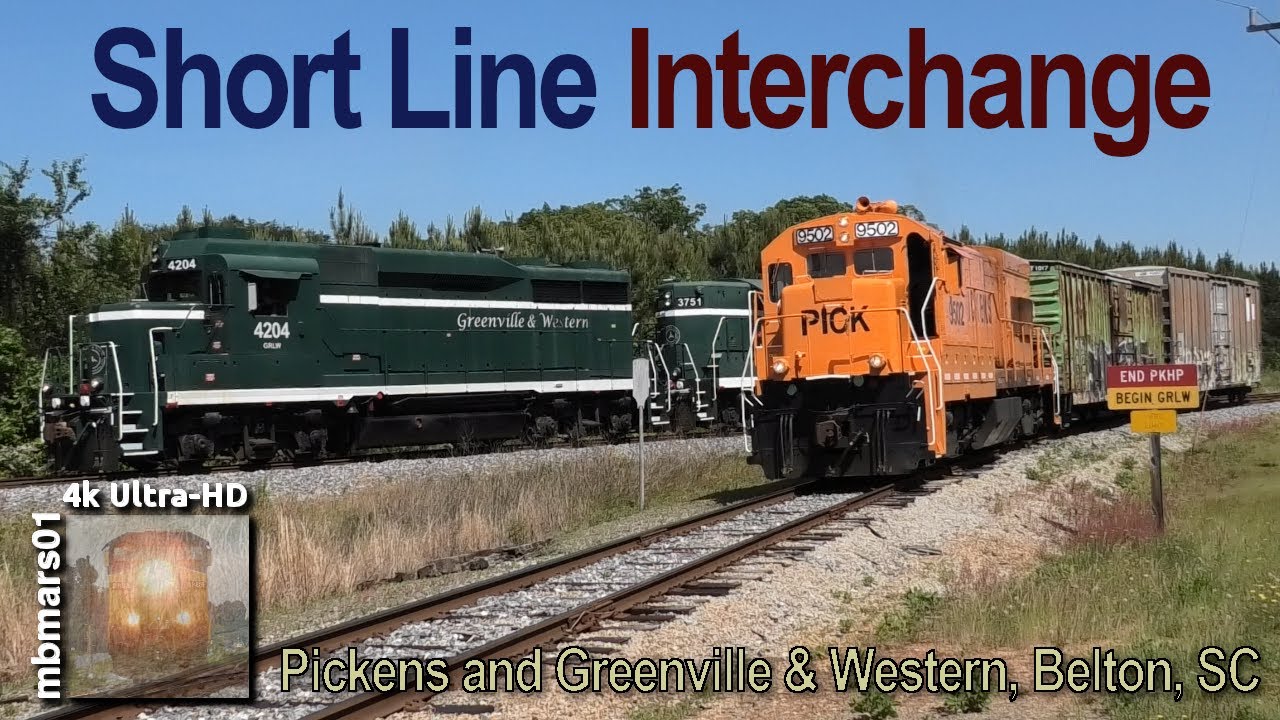 [7e][4k] Short Line Interchange, Pickens and Greenville & Western Railways, Belton, SC 05/12/2020