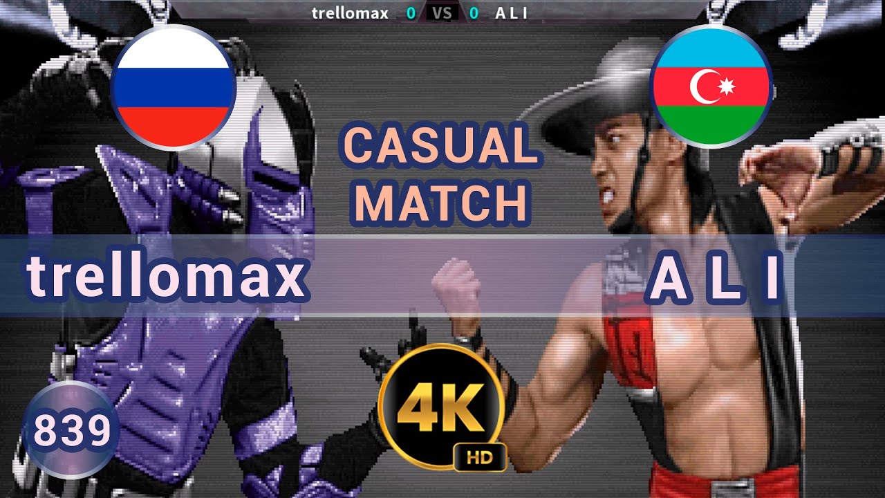 UMK3 - 🇷🇺 trellomax vs A L I 🇦🇿 CASUALS / 4K 60 FPS #umk3 #ultimatemortalkombat3 #t99h #fightcade