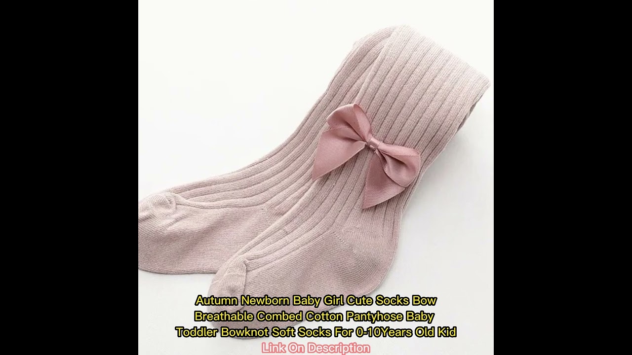 Autumn Newborn Baby Girl Cute Socks Bow Breathable Combed Cotton