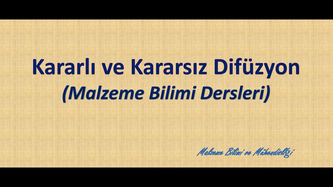 Kararlı ve Kararsız Dif&uuml;zyon