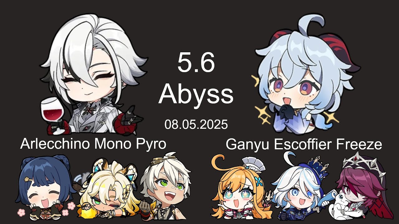 Arlecchino Mono Pyro & Ganyu Escoffier Freeze | 5.6 Spiral Abyss | 08.05.2025