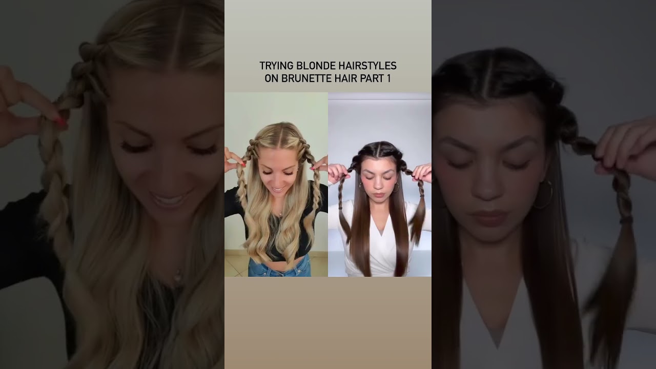 Trying blonde hairstyles on brunette hair part 1 #hairstyles