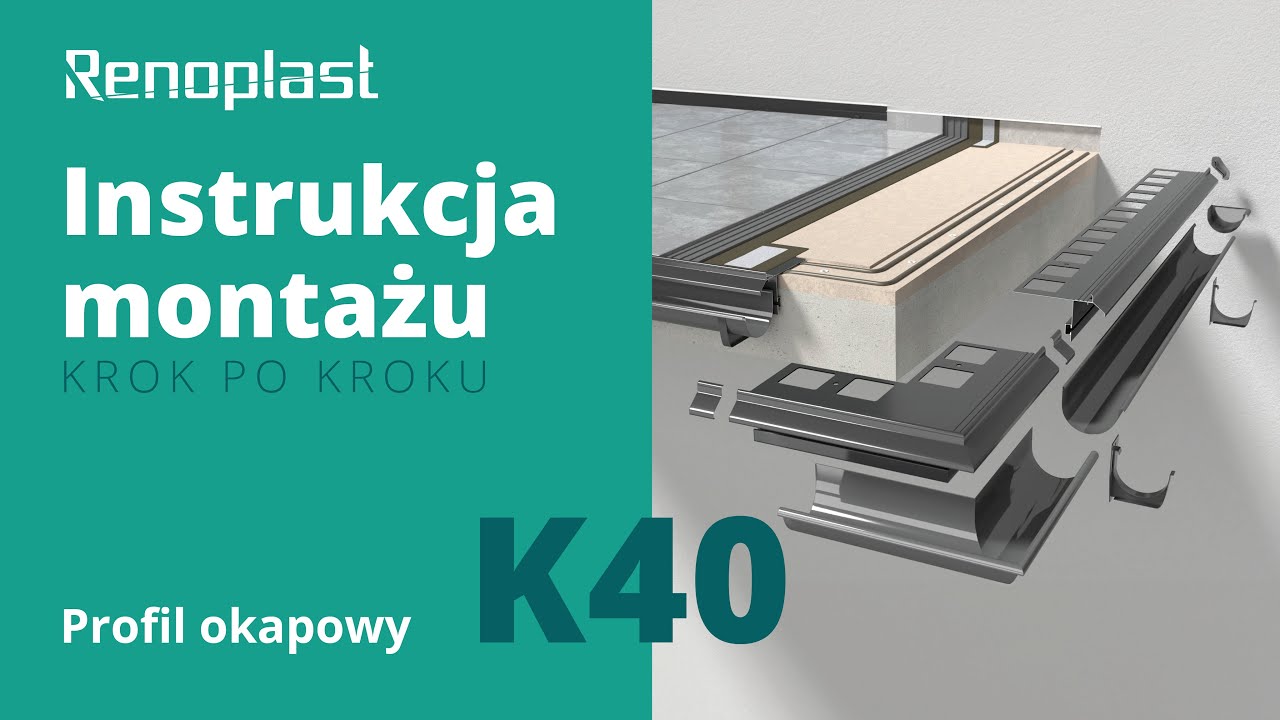 Profil okapowy Renoplast K40 - rozwiązanie dla balkonów z płytkami klejonymi z rynną
