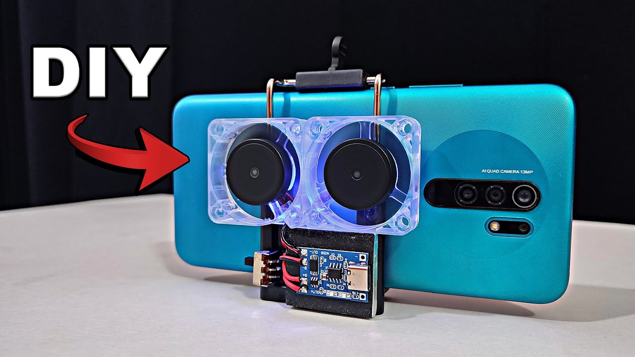 Simple Smartphone Air Cooling Fan For Gaming - DIY Mobile Cooler