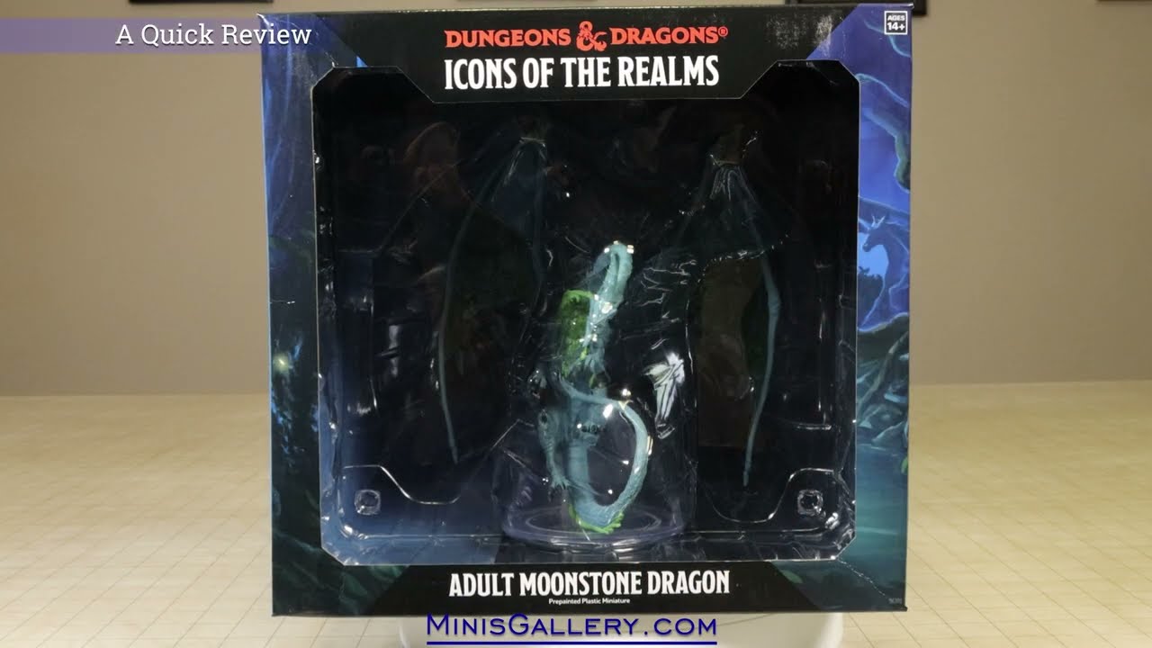 D&D Icons of the Realms, Adult Moonstone Dragon, Pre-Painted Miniature, A Quick Review