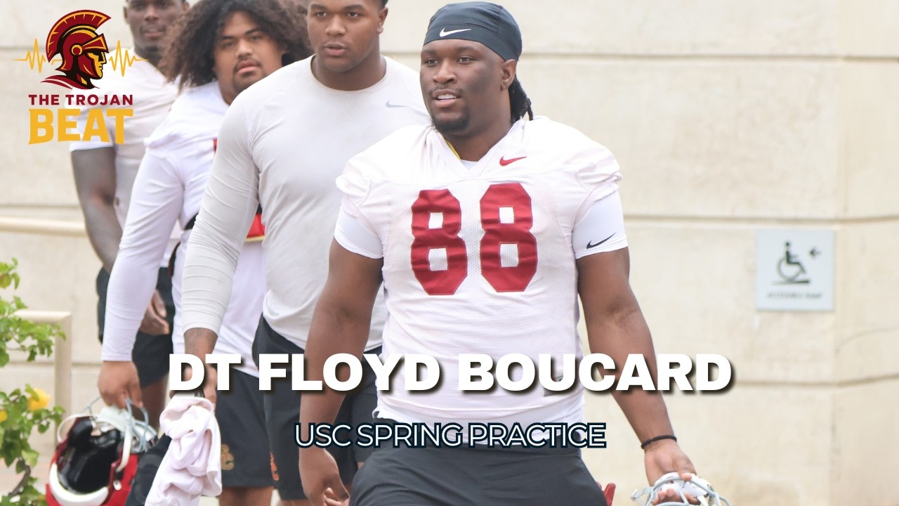 USC DT Floyd Boucard speaks to the media after the second spring practice!