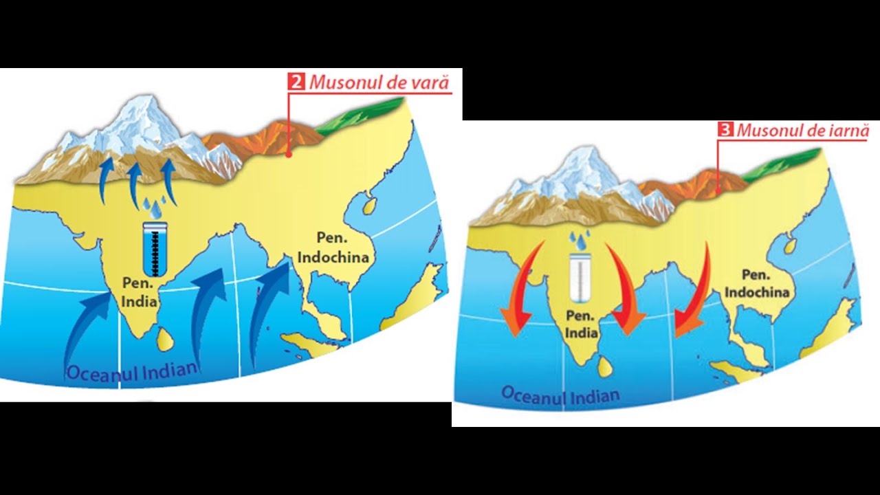 Asia - Clima.Diferențieri climatice.Musonii - lecție de geografie - Geografia continentelor