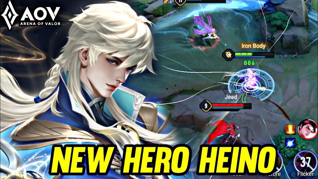 AOV : NEW HERO HEINO GAMEPLAY - ARENA OF VALOR LIÊNQUÂNMOBILE ROV