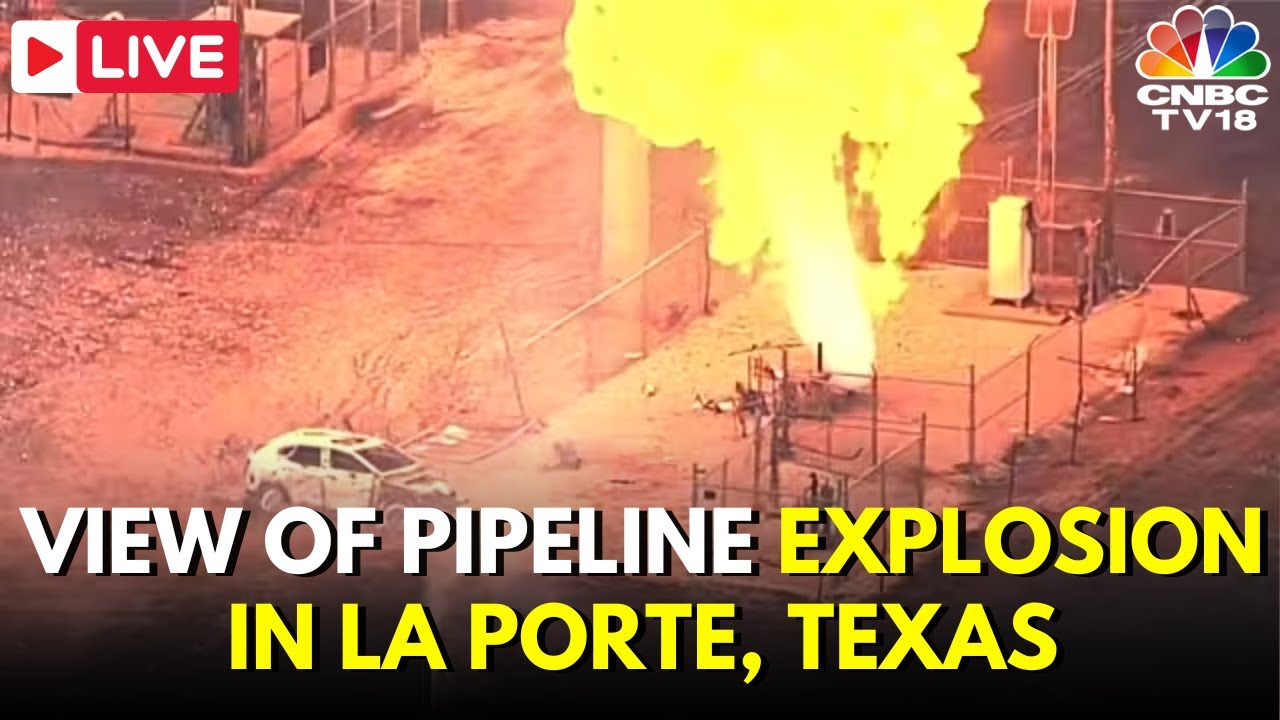 LIVE: Massive Pipeline Fire Burning in La Porte, Texas | Flames Expected To Continue | USA | N18G