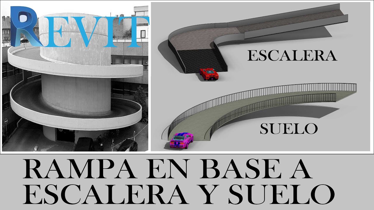 RAMPA VEHICULAR EN BASE A ESCALERA Y SUELO - REVIT - TUTORIAL