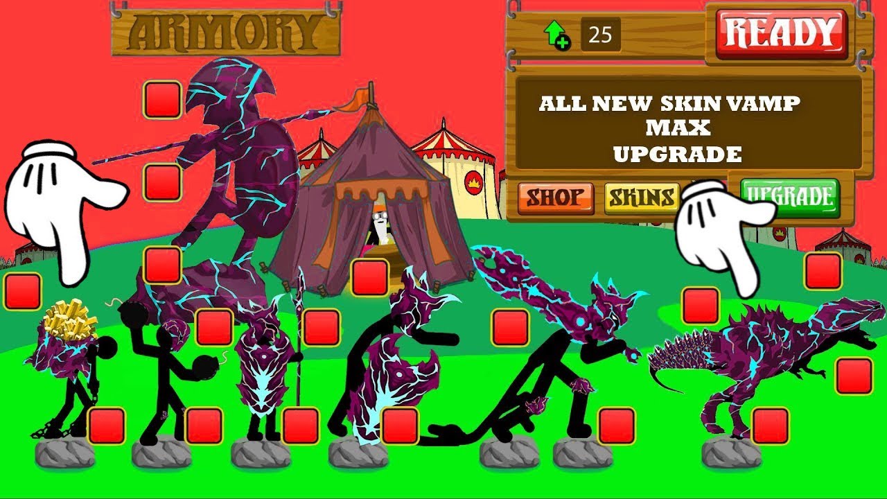 Update All New Skin Vamp Max Upgrade x9999999999 Power No Mod - HACK STICK WAR LEGACY 