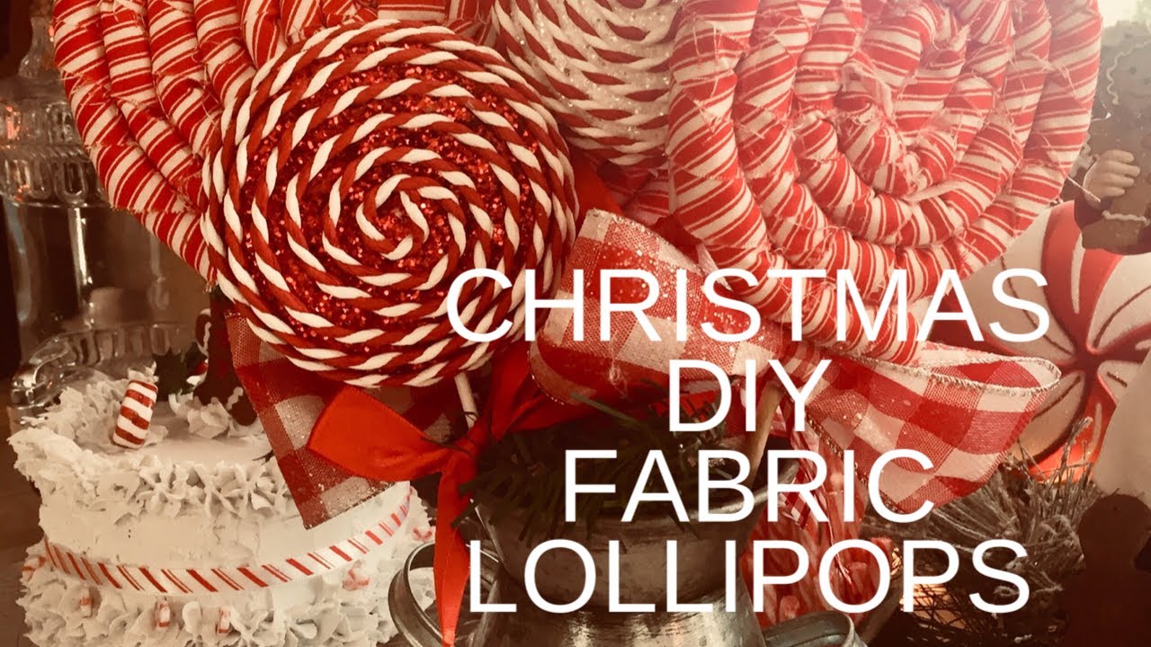 ADORABLE CHRISTMAS DIY/ PEPPERMINT FABRIC LOLLIPOPS... For Your Candy Kitchen