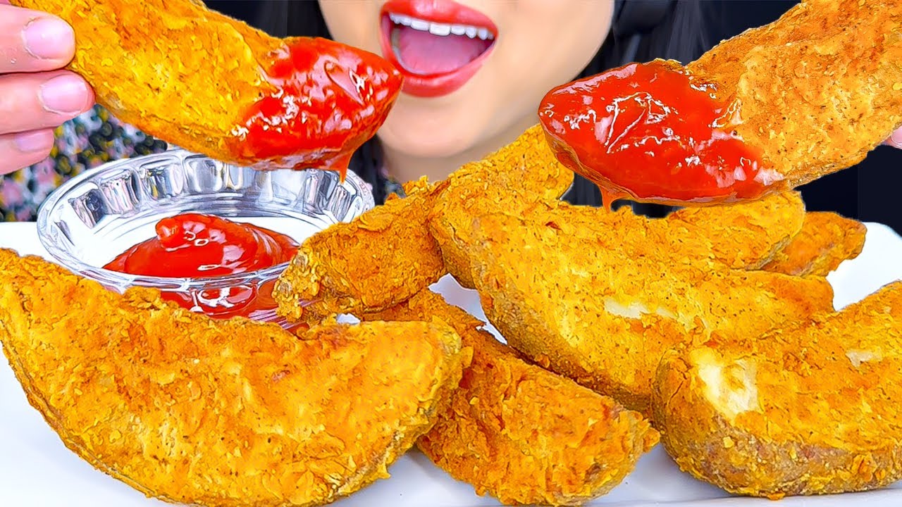 Asmr Mukbang | Giant Potato Wedges 🥔 | Eating Sounds | ASMR Phan