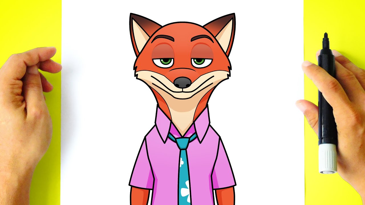 Como DESENHAR o NICK WILDE de ZOOTOPIA 2 - Cómo DIBUJAR a NICK WILDE de ZOOTOPIA - Zootopia Drawing