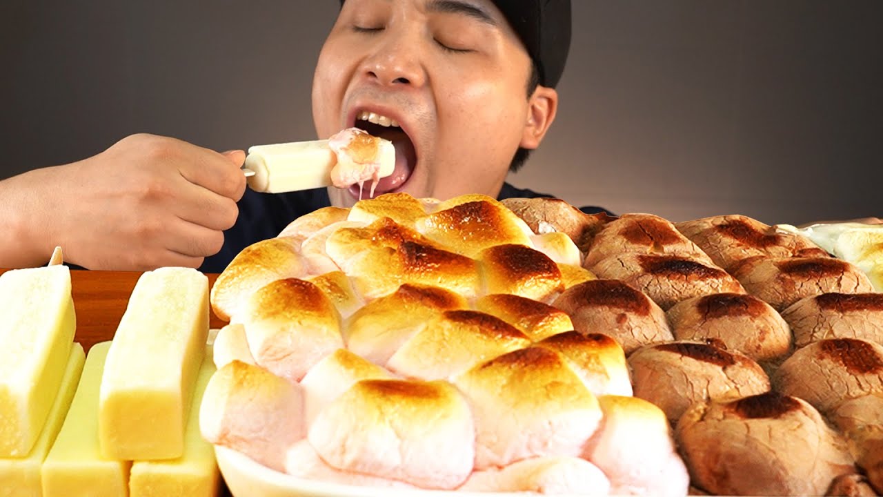 3가지맛 스모어딥과 말랑카우아이스크림 먹방~!! 리얼사운드 ASMR social eating Mukbang(Eating Show)