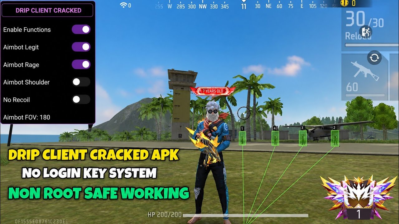 Free Fire Drip Client Mod Menu💯☠️ | 100% Anti-ban Aim Lock + ESP Location 🧿 | No Password