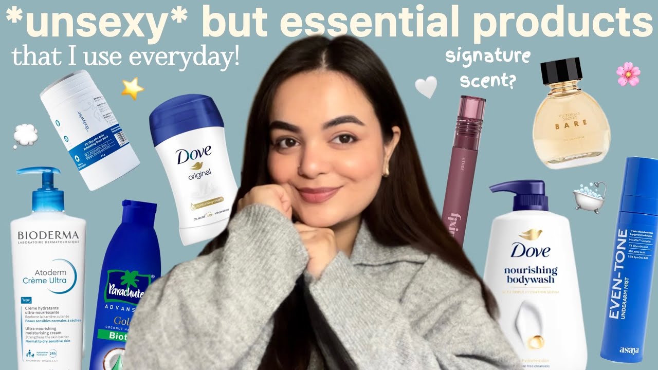 Unsexy but *essential* 💙 beauty products that I use everyday 💸 Effective bodycare, minimal makeup🛁⭐️