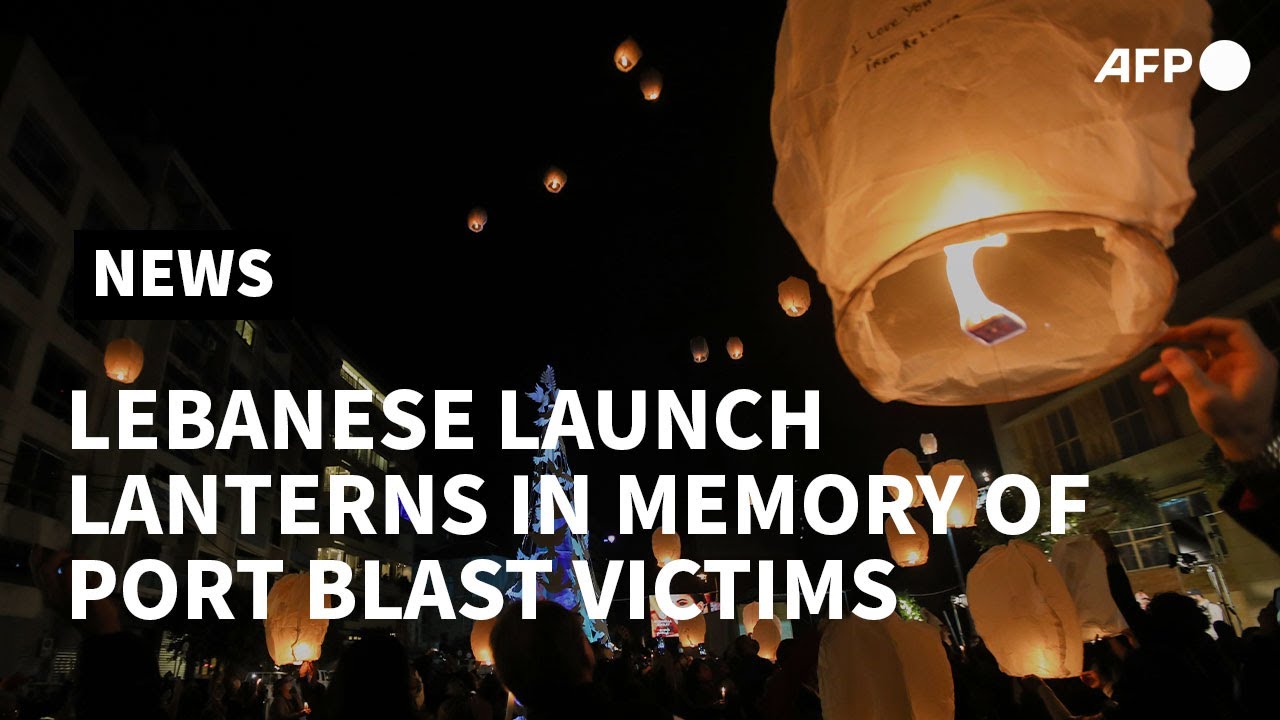 Lanterns launch in Beirut in memory of port blast victims | AFP