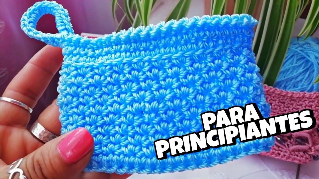 Cómo tejer un MONEDERO a CROCHET,puntada para PRINCIPIANTES