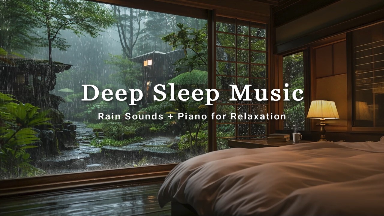 3 Hours Relaxing Rain Sounds & Soft Piano | Warm Bedroom Relieves Stress, Anxiety, Meditation