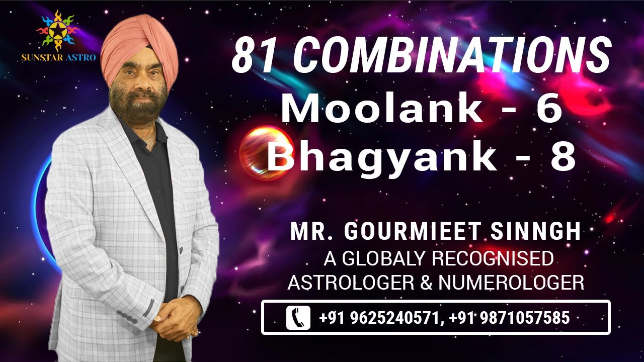 Moolank 6 Bhagyank 8 | 81 Combinations in Numerology | Sunstar Astro