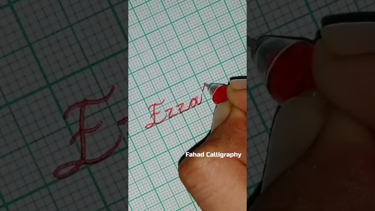 Ezzah name in awesome cursive handwriting #shorts #youtubeshorts #fahadcalligraphy #calligraphy