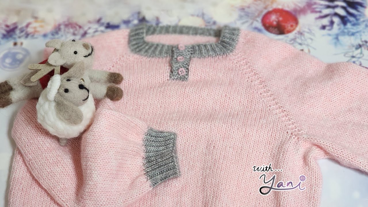 포그니 배색 탑다운 스웨터/ top-down sweater/배색 스웨터/ 초보자용 /난이도 쉬움 / 탑다운 입문자용 / 상세 설명