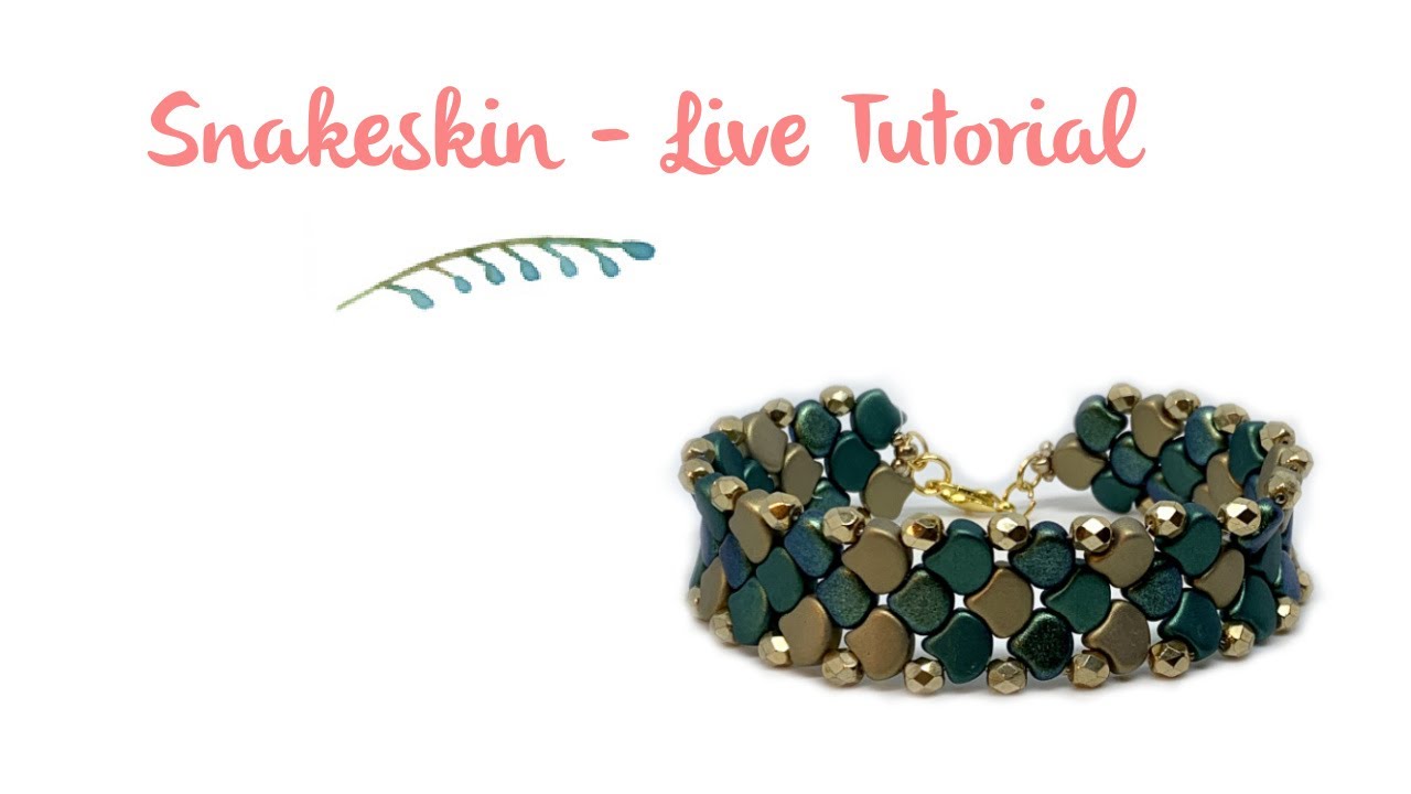 Snake Skin Bracelets with Ginko Beads - Live tutorial with Juliet