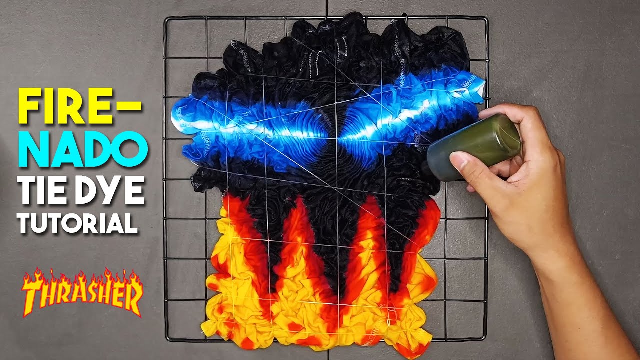 FIRENADO TIE DYE PATTERN TUTORIAL ( trasher ) #taliatkulay