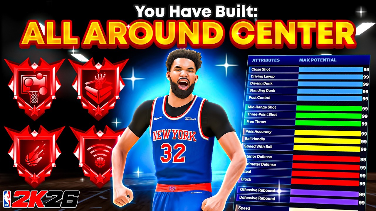 ЛУЧШИЙ БИЛД НА ЦЕНТРОВОГО-ПОЛУБОГА №1 в NBA 2K26 (Ноль слабых сторон + Без кап-брейкеров)