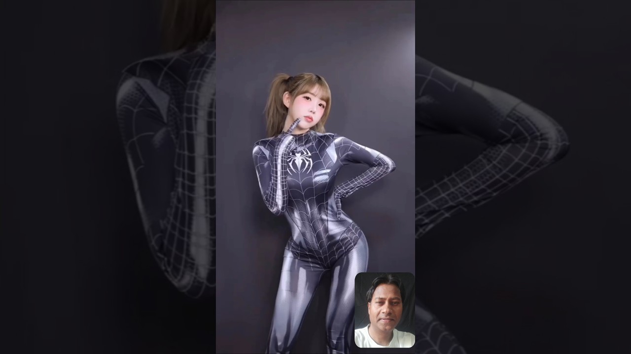 💥spider girl cosplay black costume transformation #shorts #spiderman #trending