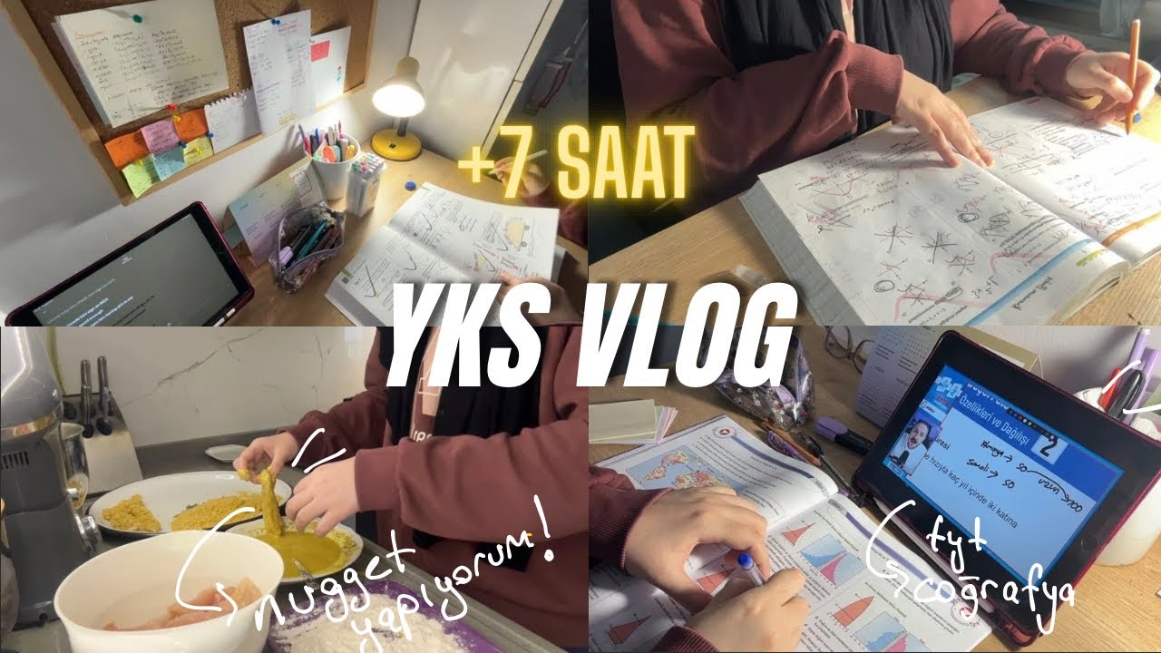 Mezun öğrencinin bir günü|+7 saat, tyt coğrafya, türev, yemek yapalım👩🏽‍🍳