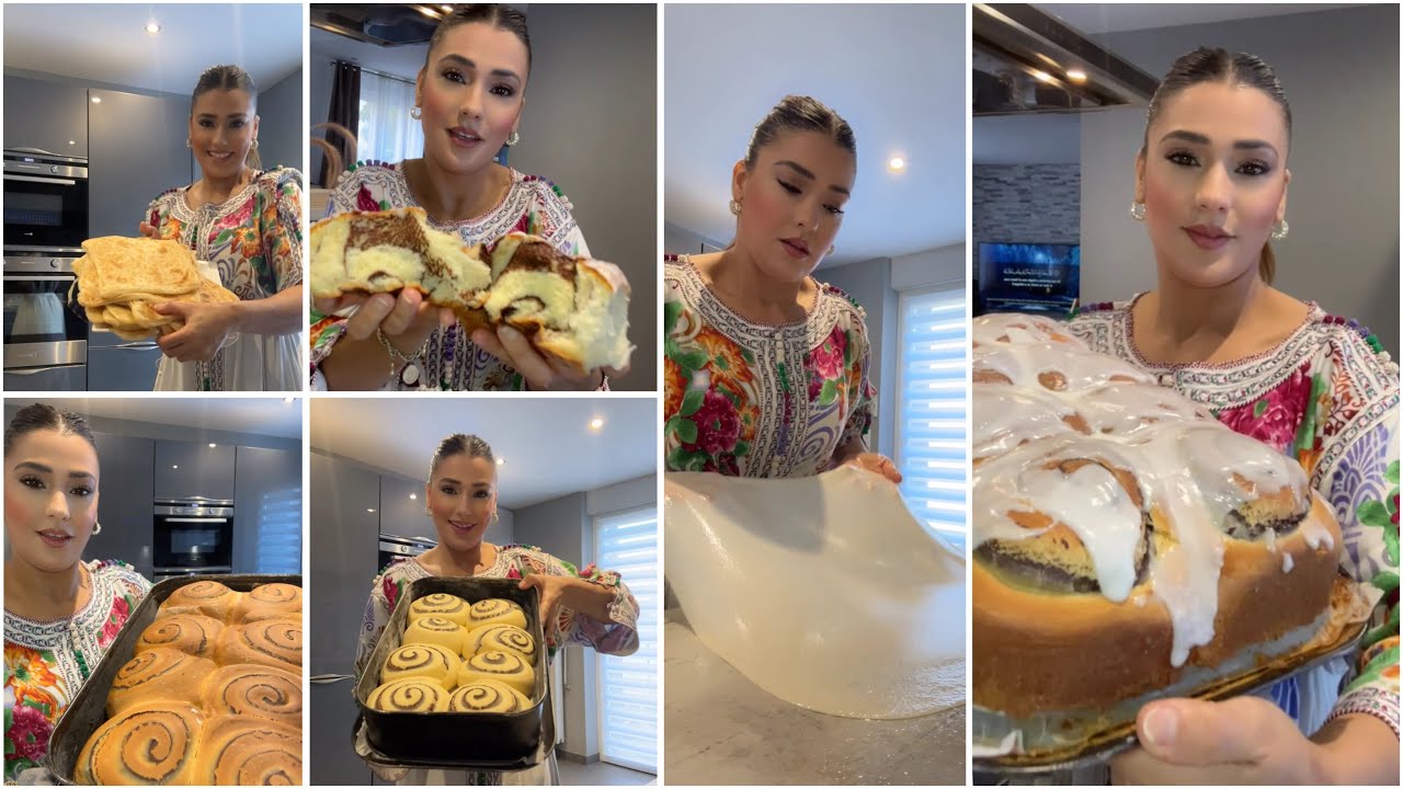 بريوش رولي محشي بالشكلاطة 🤤مسمن الجزائرية 🇩🇿cinnamon rolls 👌au chocolat 🍫 Msemen feuilleté 🇩🇿