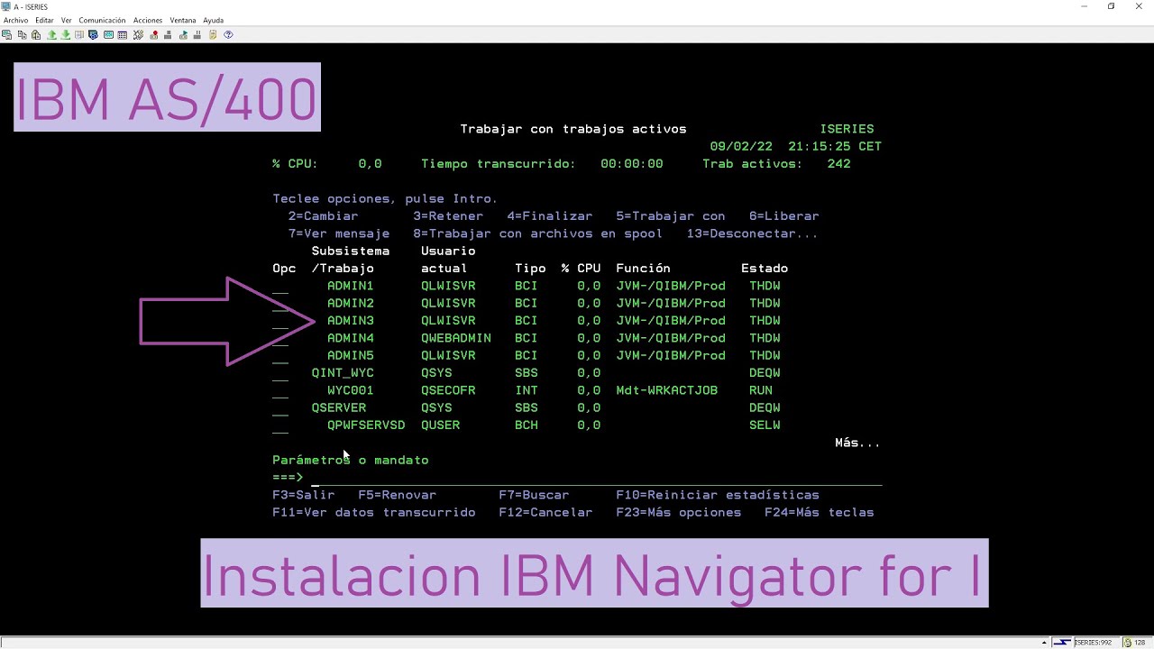 IBM AS/400: Instalación de IBM Navigator for I